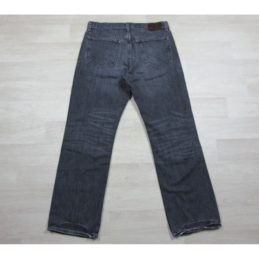 Banana Republic Jeans Men's (31x29.5) Straight Fit Selvedge Denim Charcoal Black